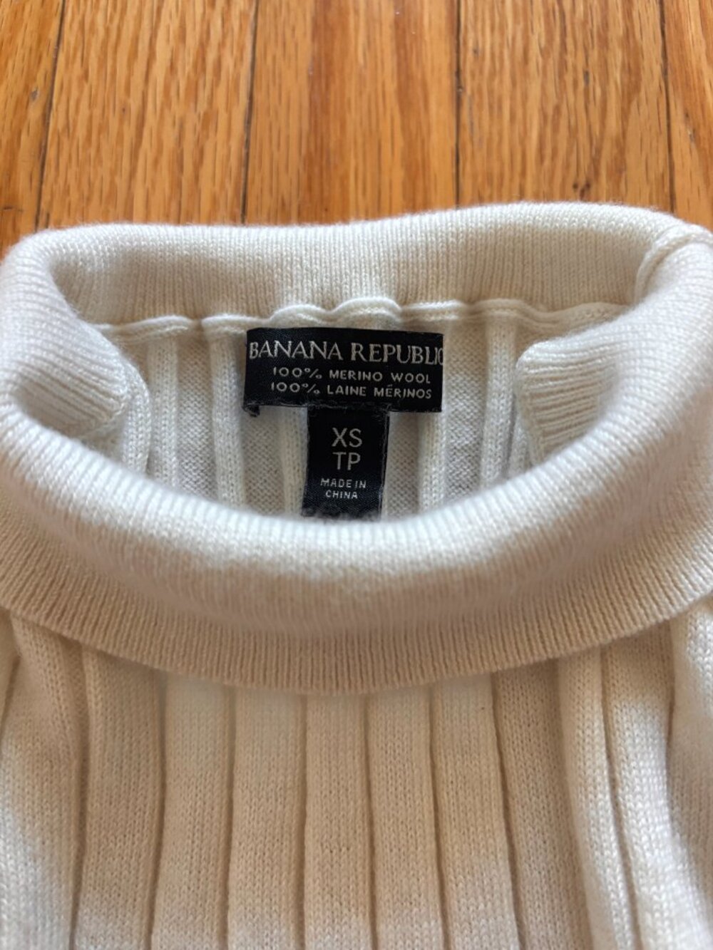 Banana Republic Franki Merino Mock-Neck Top - Sleeveless Tank Ivory XS - Picture 6 of 12